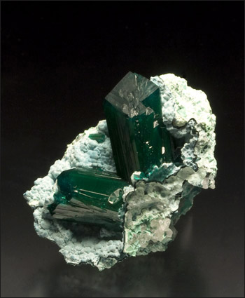 Dioptase Reneville Congo isolated crystals
